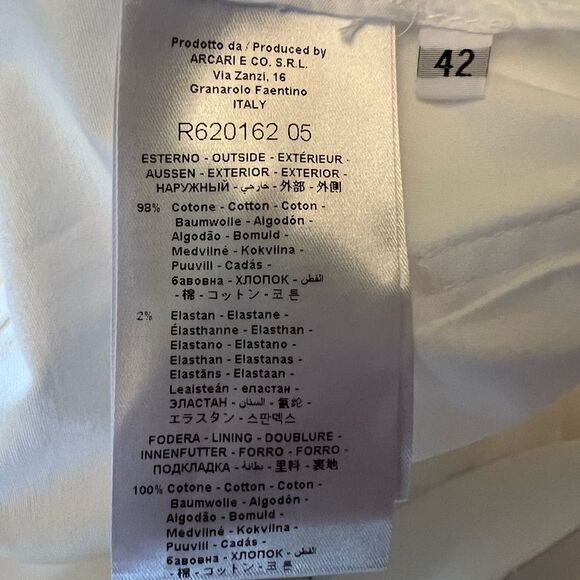 AVN Iris Trousers White Pants Buttons Luxury Italian Size 42 Italy,‎ 6 US - Picture 10 of 10